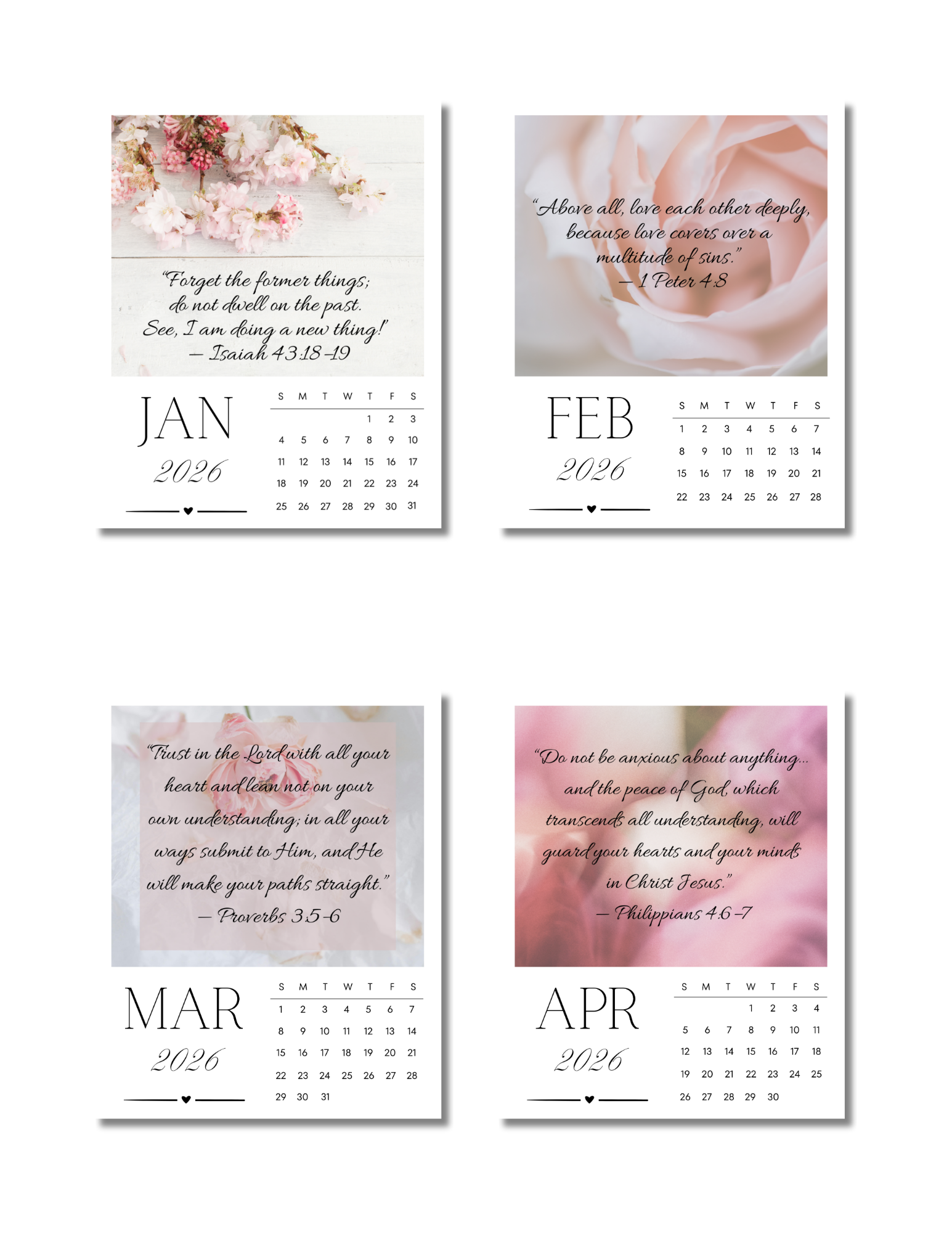 Pre-made: Walking in Faith 12 Month Calendar