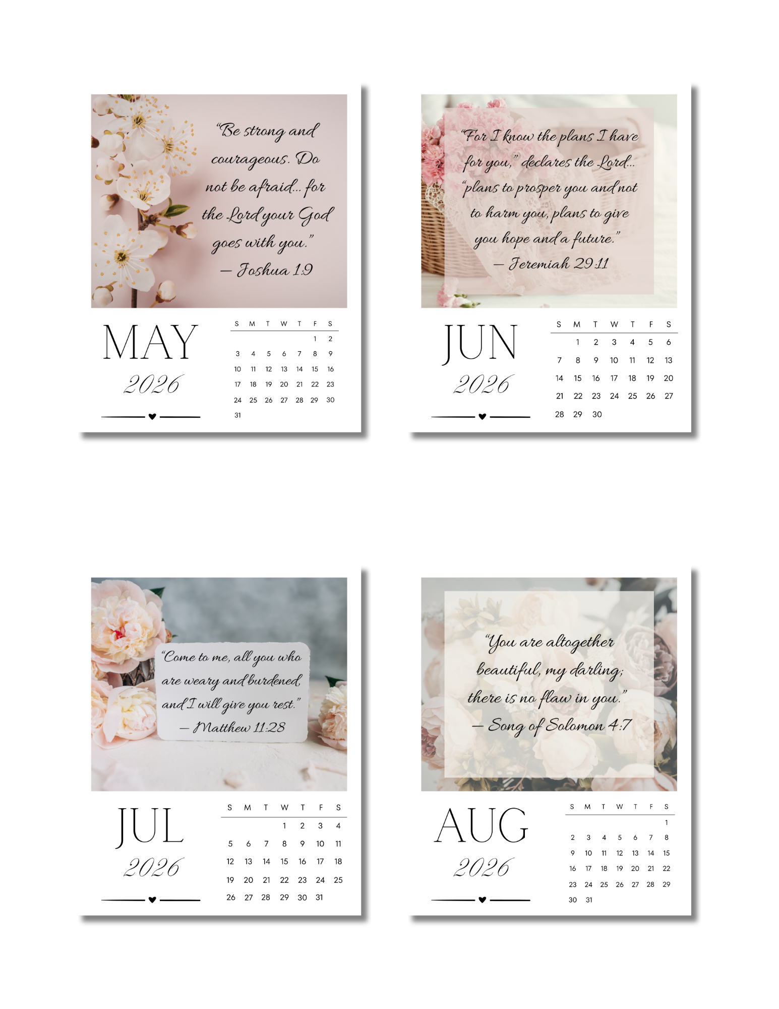 Pre-made: Walking in Faith 12 Month Calendar