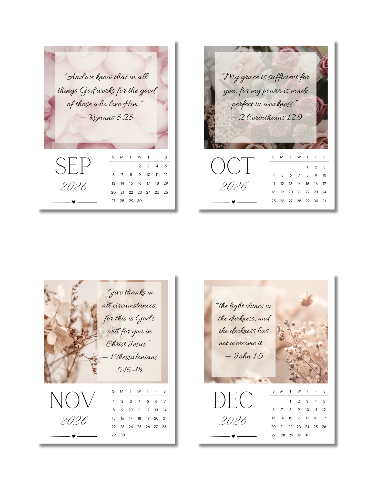 Pre-made: Walking in Faith 12 Month Calendar